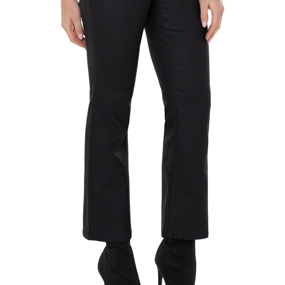 NWT Liverpool Hannah Coated Crop Flare Jeans In Black - Picture 4 of 7